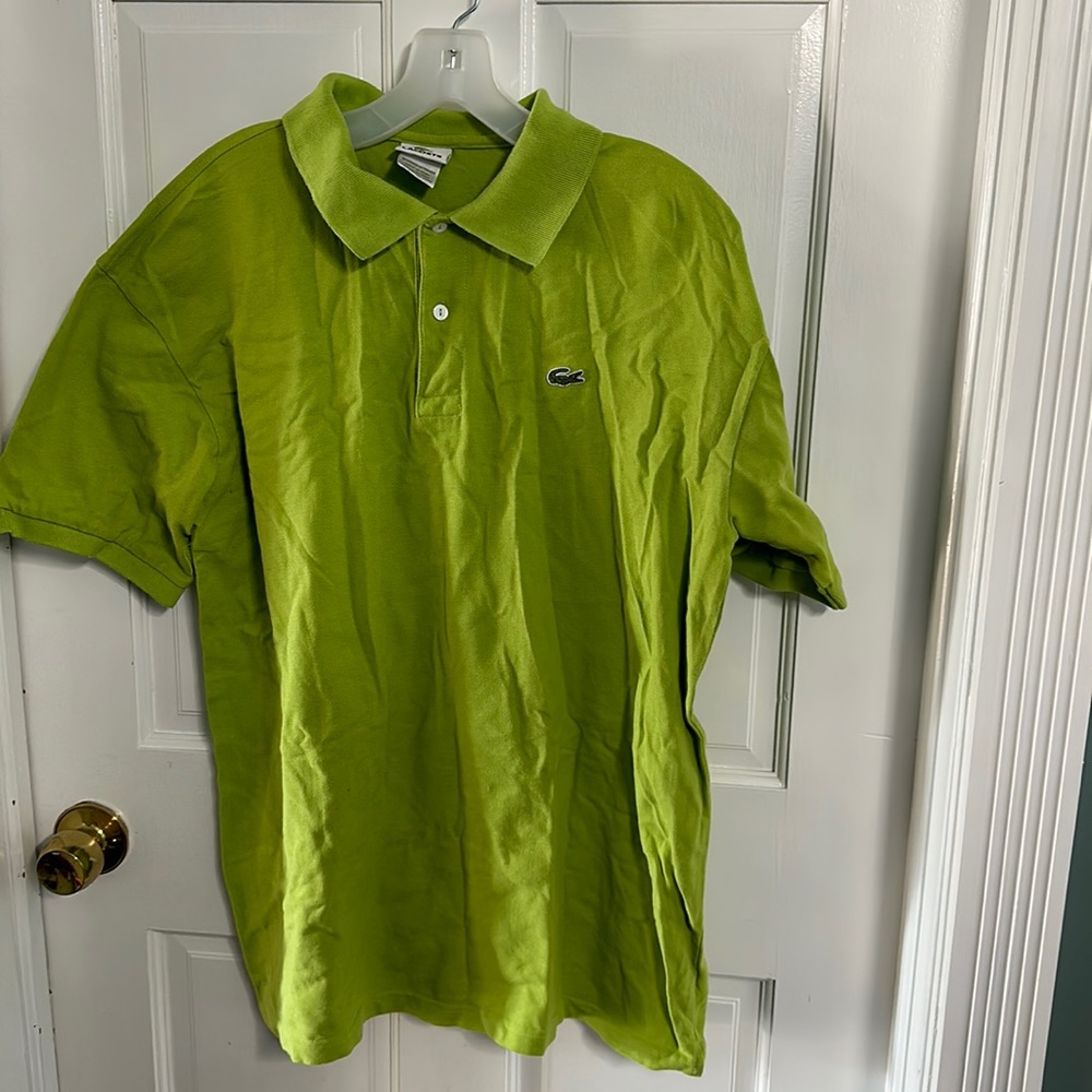 Men's lime Lacoste polo shirt size 8